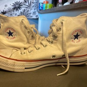 Converse high top white size 9 women’s.